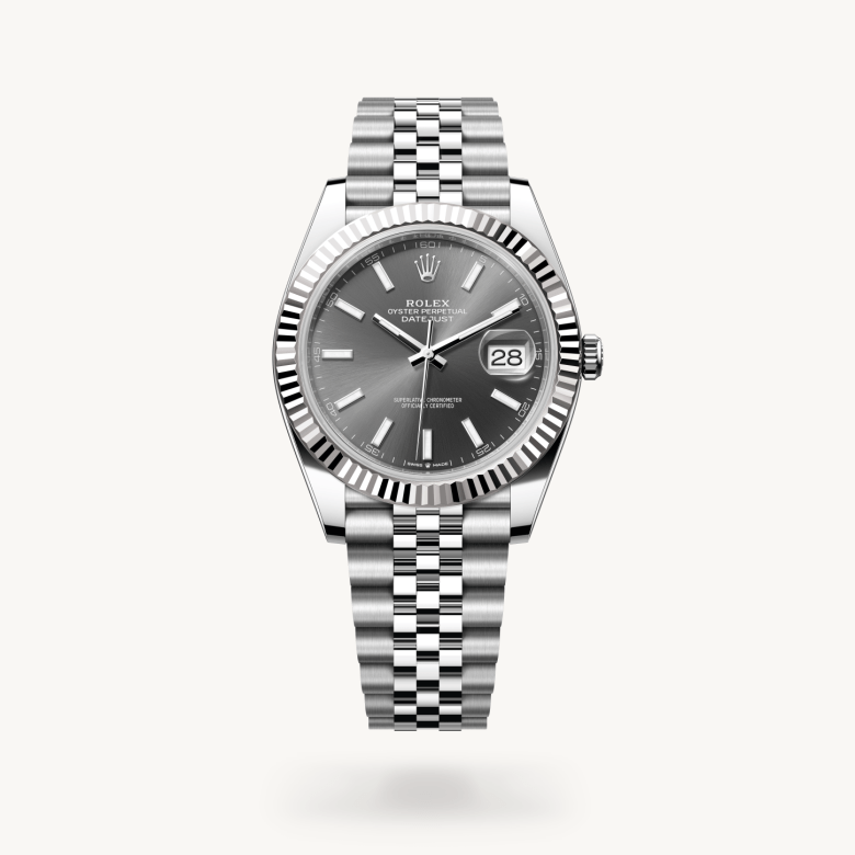 Rolex Datejust 41 Oyster, 41 mm, Oystersteel çelik ve beyaz altın M126334-0014