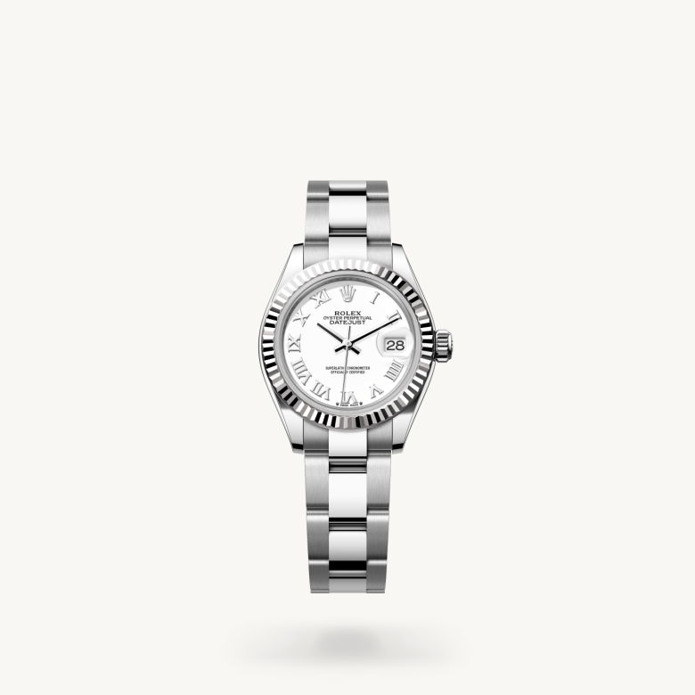 Rolex Lady-Datejust Oyster, 28 mm, Oystersteel çelik ve beyaz altın M279174-0020