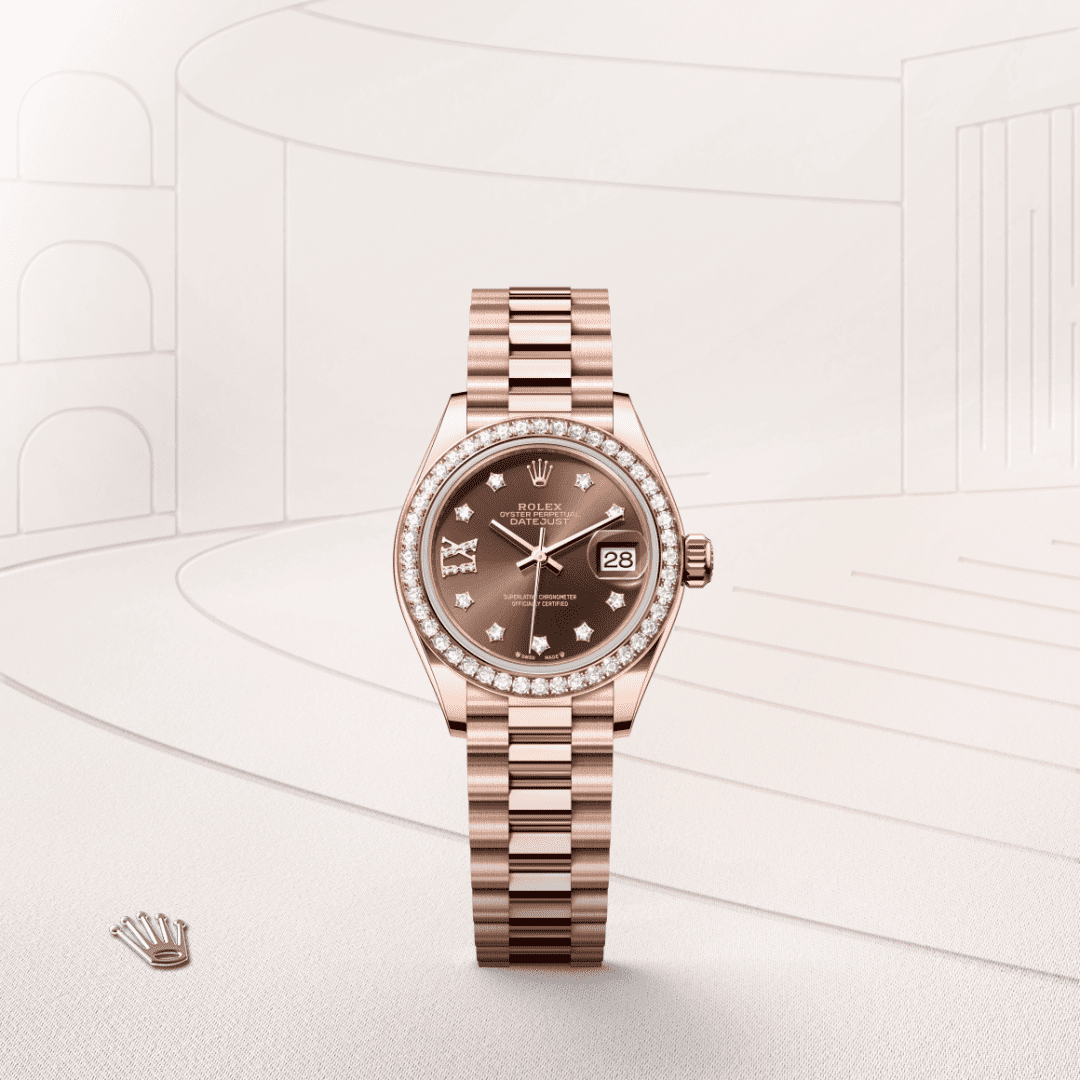 Rolex Lady-Datejust Oyster, 28 mm, Everose altın ve pırlanta M279135RBR-0001