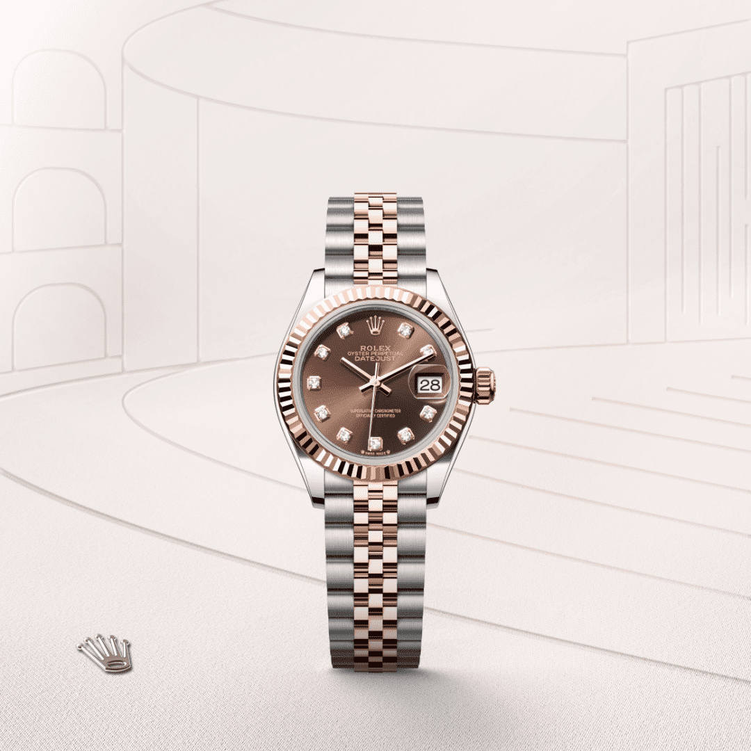 Rolex Lady-Datejust Oyster, 28 mm, Oystersteel çelik ve Everose altın M279171-0011
