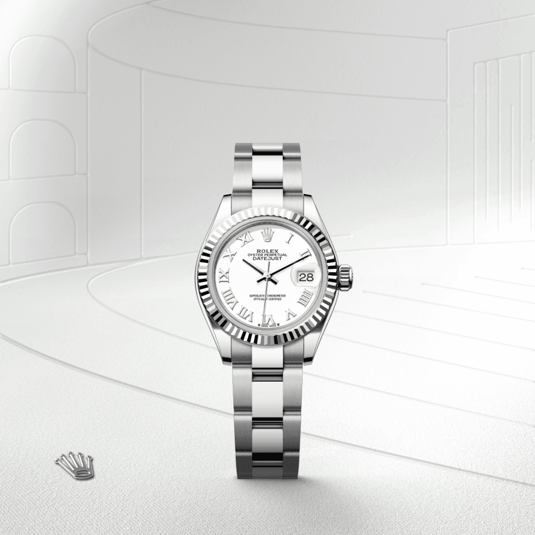 Rolex Lady-Datejust Oyster, 28 mm, Oystersteel çelik ve beyaz altın M279174-0020