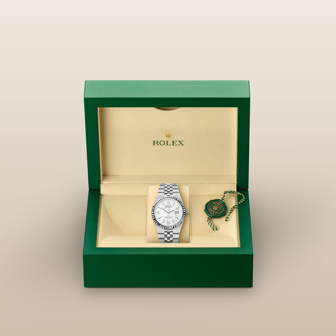 Rolex Land-Dweller 36 Oyster, 36 mm, Oystersteel çelik ve beyaz altın M127234-0001