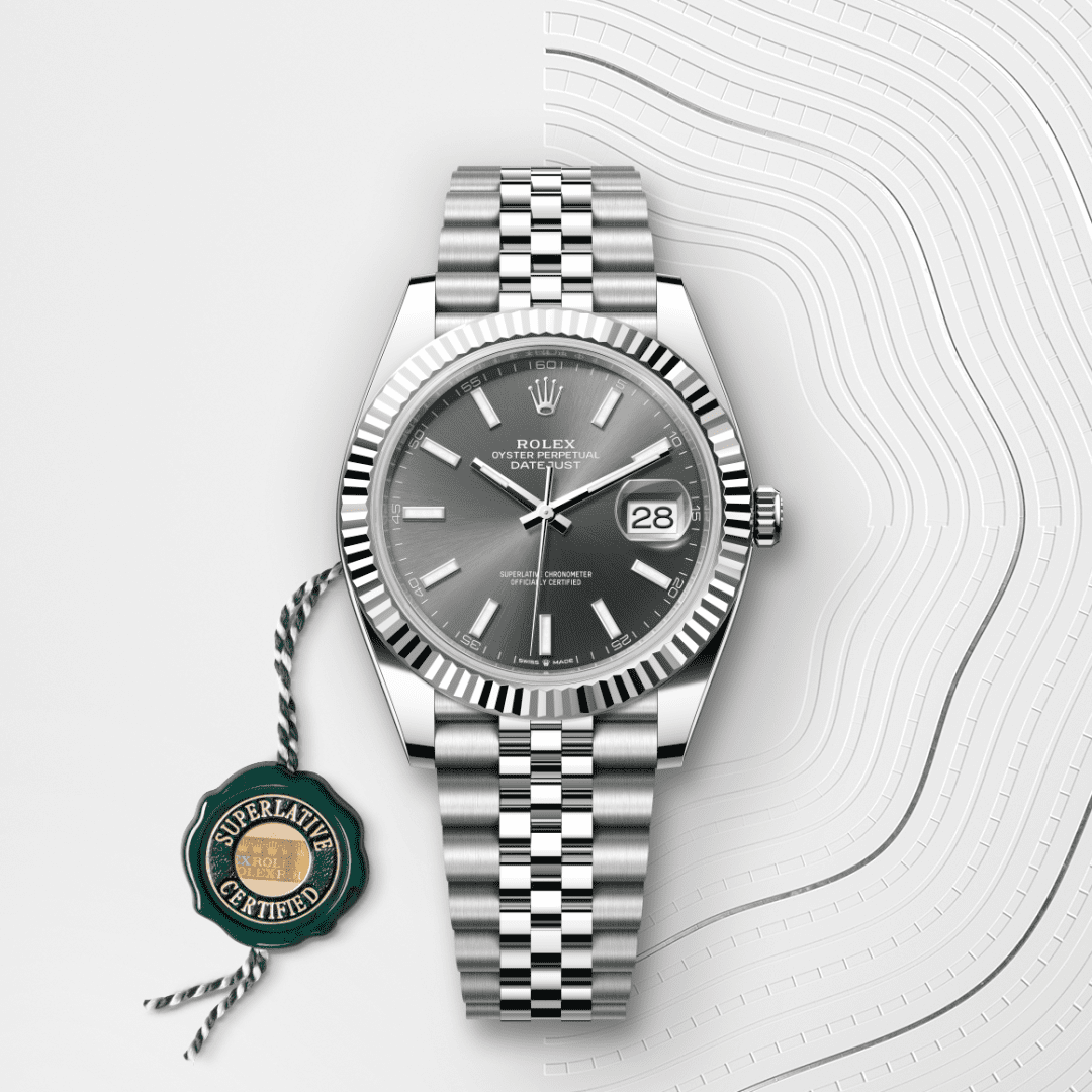 Rolex Datejust 41 Oyster, 41 mm, Oystersteel çelik ve beyaz altın M126334-0014