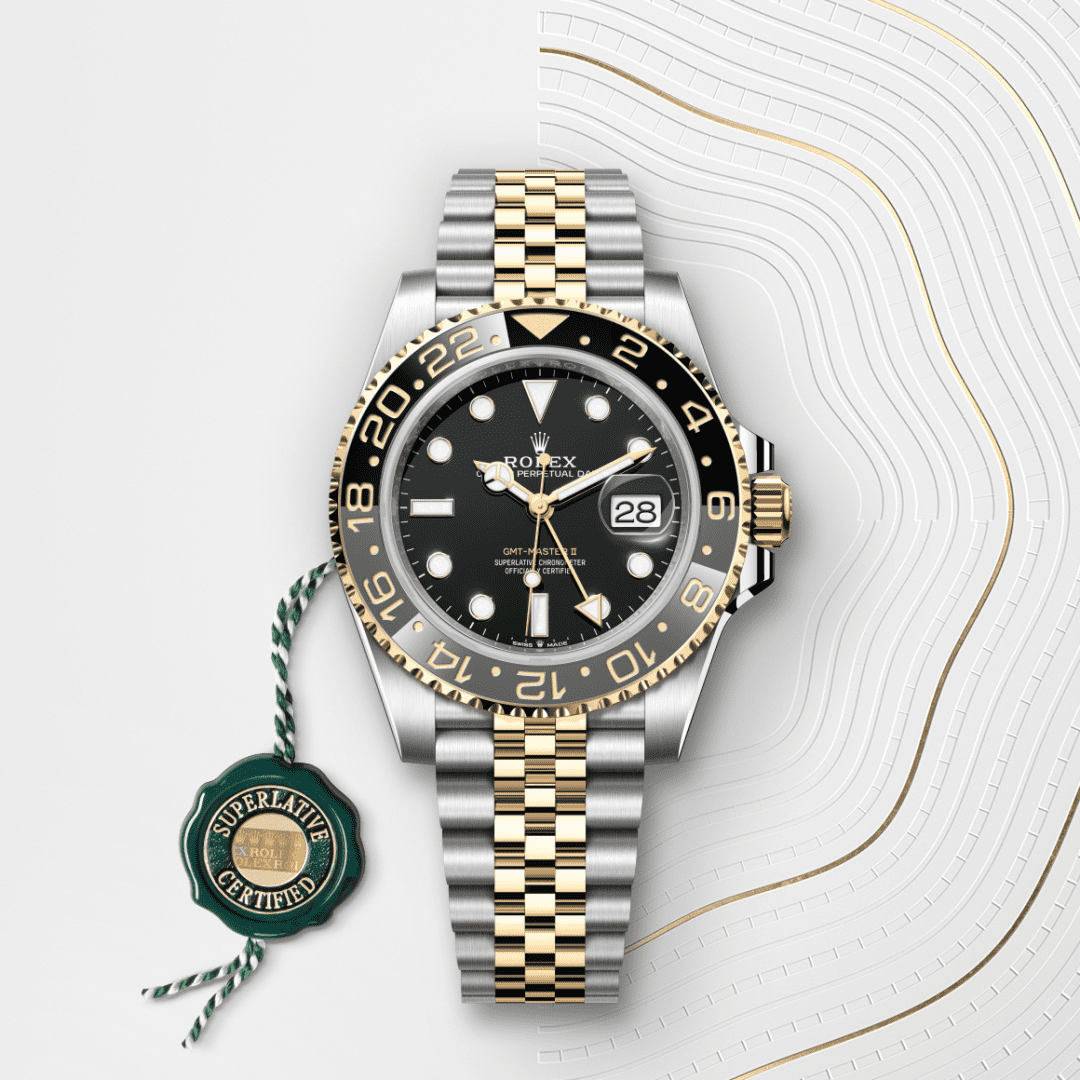 Rolex GMT-Master II Oyster, 40 mm, Oystersteel çelik ve sarı altın M126713GRNR-0001