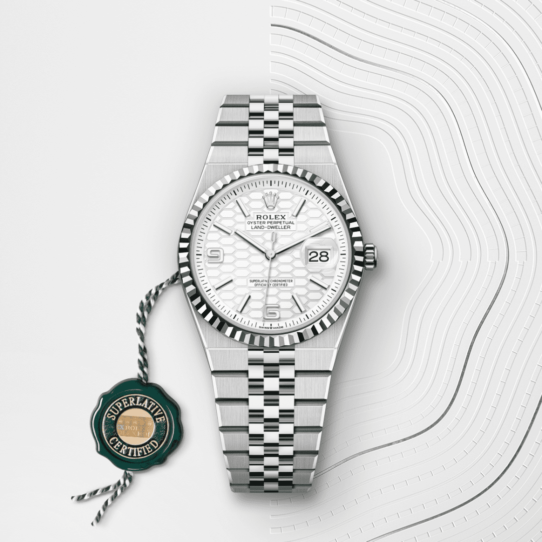 Rolex Land-Dweller 36 Oyster, 36 mm, Oystersteel çelik ve beyaz altın M127234-0001