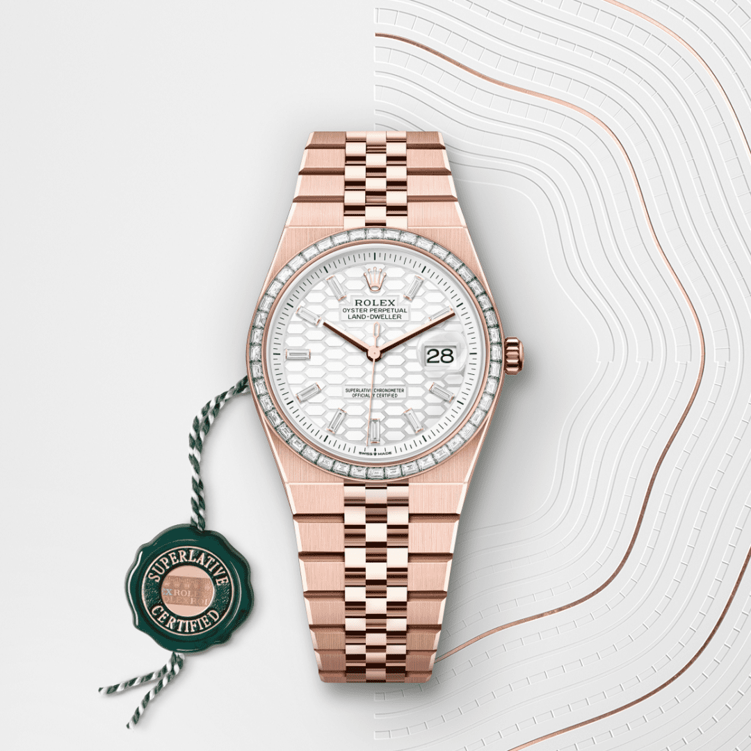 Rolex Land-Dweller 36 Oyster, 36 mm, Everose altın ve pırlanta M127285TBR-0002