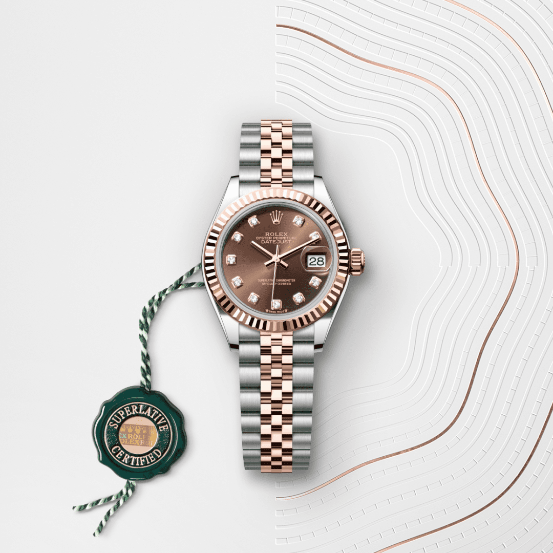 Rolex Lady-Datejust Oyster, 28 mm, Oystersteel çelik ve Everose altın M279171-0011