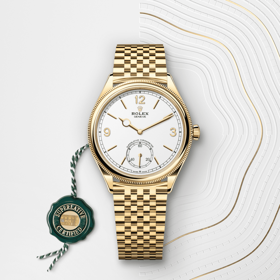 Rolex 1908 39 mm, 18 kt sarı altın, cilalı yüzey M52508-0008