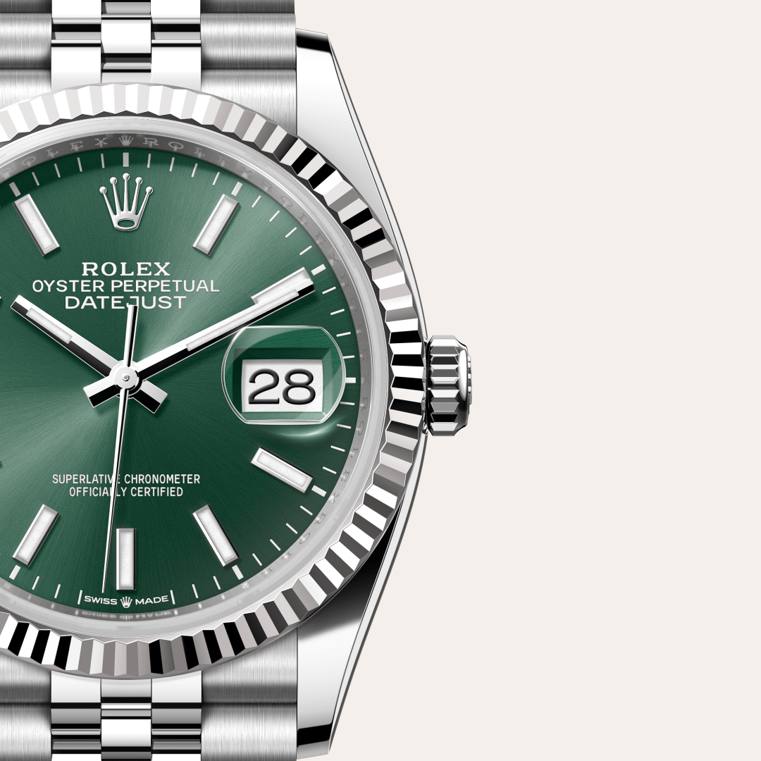 Rolex Datejust 36 Oyster, 36 mm, Oystersteel çelik ve beyaz altın M126234-0051