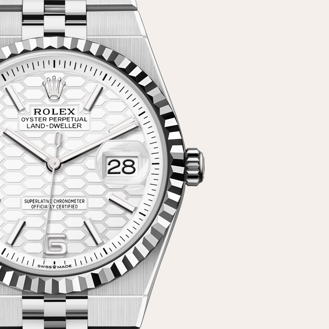 Rolex Land-Dweller 36 Oyster, 36 mm, Oystersteel çelik ve beyaz altın M127234-0001