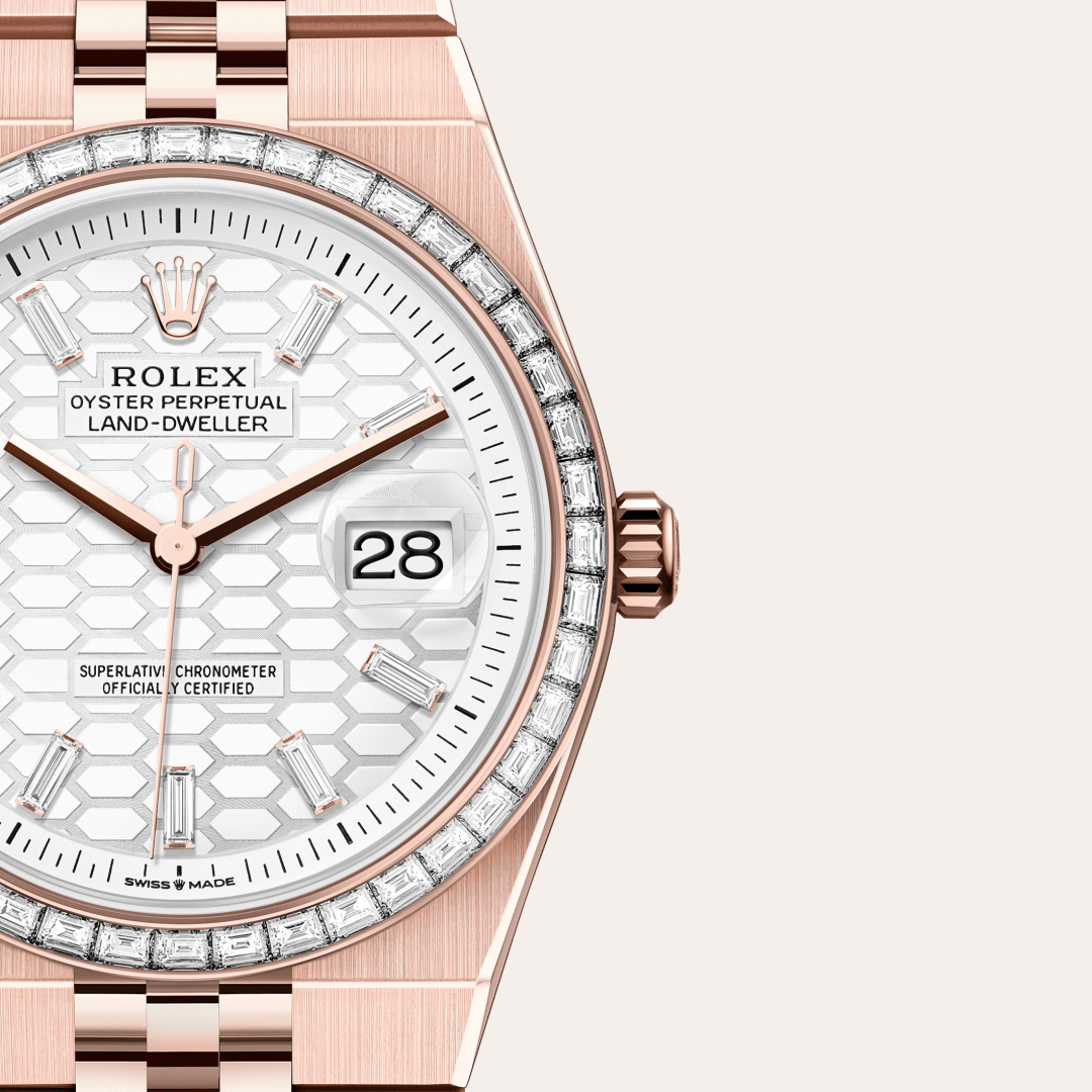Rolex Land-Dweller 36 Oyster, 36 mm, Everose altın ve pırlanta M127285TBR-0002