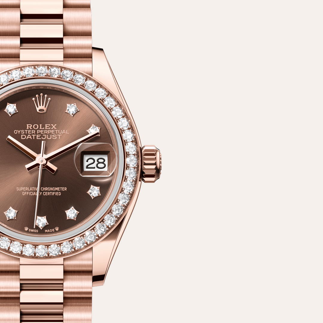 Rolex Lady-Datejust Oyster, 28 mm, Everose altın ve pırlanta M279135RBR-0001