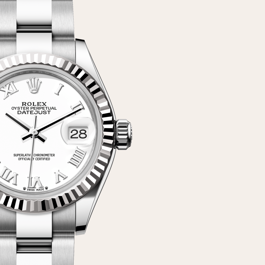 Rolex Lady-Datejust Oyster, 28 mm, Oystersteel çelik ve beyaz altın M279174-0020