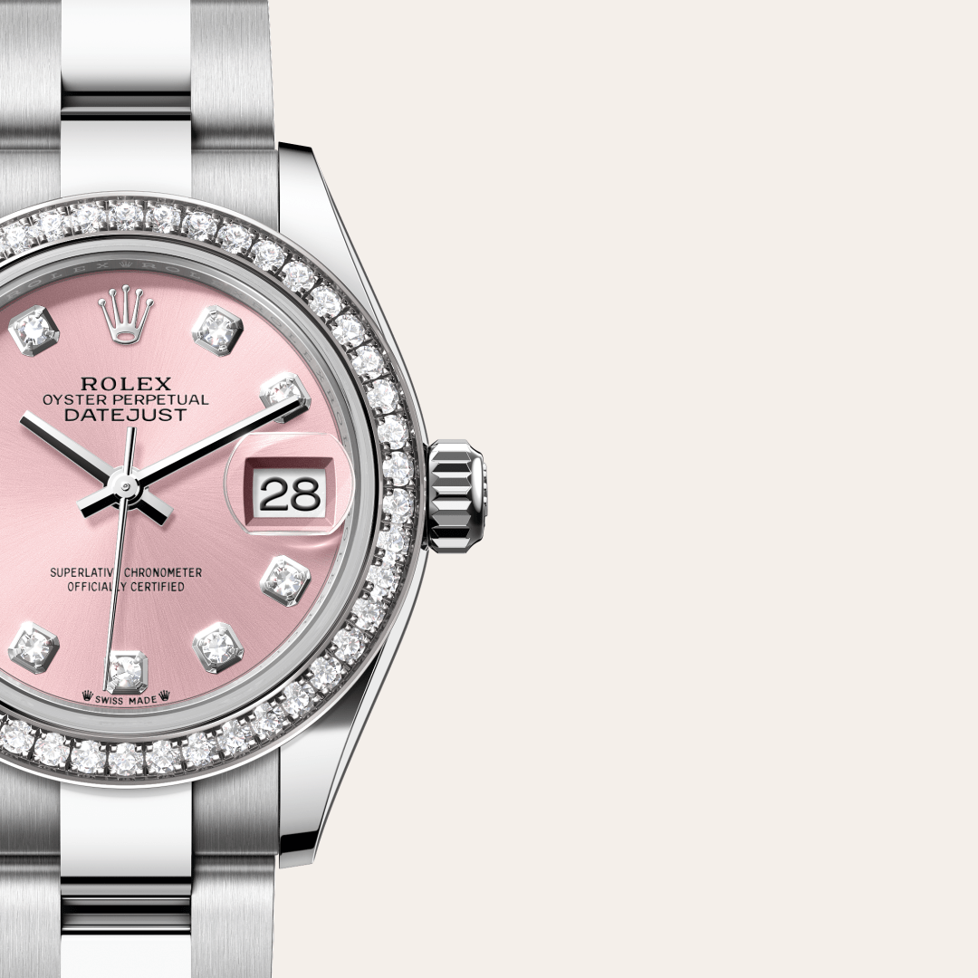 Rolex Lady-Datejust Oyster, 28 mm, Oystersteel çelik, beyaz altın ve pırlanta M279384RBR-0004